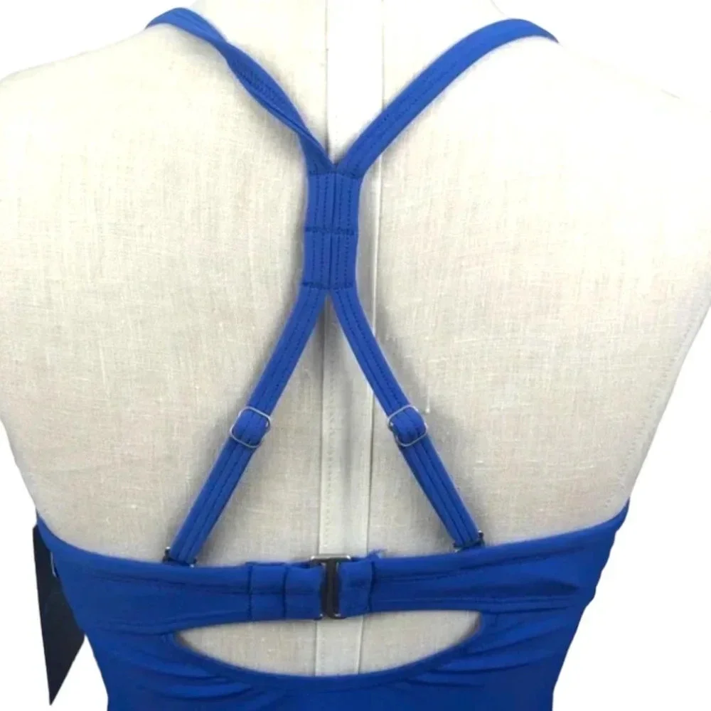 NWT Athleta Bandeau Tankini Swim Top‎ Caspian Blue
